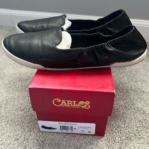 Carlos Santana Black Leather Flats. Rubber bottoms. Size 7.5